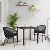 vidaXL Ensemble de salle &agrave; manger pour jardin 3 pcs Noir