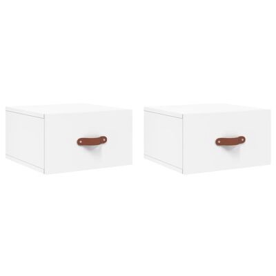 vidaXL Tables de chevet murales 2 pcs blanc 35x35x20 cm