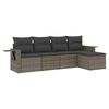 vidaXL Salon de jardin 5 pcs avec coussins gris r&eacute;sine tress&eacute;e