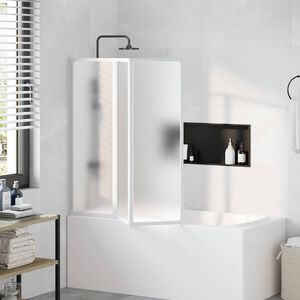vidaXL Pare baignoire &agrave; 3 volets r&eacute;tractables 117 x 120 cm