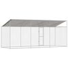 vidaXL Cage pour chien avec toit Argent&eacute; 600 x 200 x 256 cm