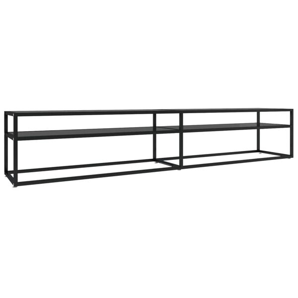 vidaXL Meuble TV noir 220x40x40,5 cm verre tremp&eacute;