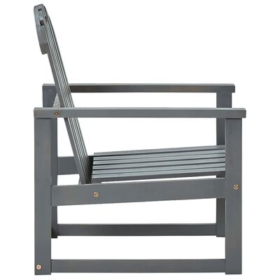 vidaXL Chaises de jardin lot de 2 Gris Bois d'acacia solide