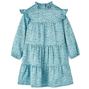 Robe enfants &agrave; manches longues bleu 104