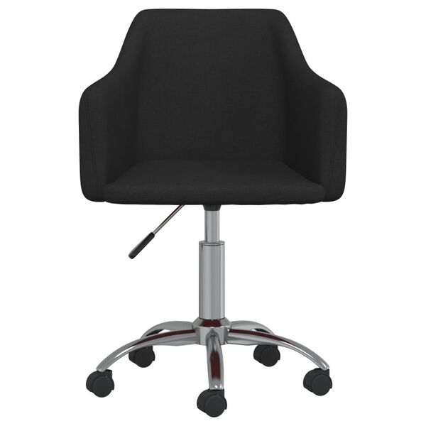 vidaXL Chaise pivotante de salle &agrave; manger Noir Tissu