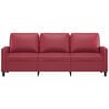 vidaXL Canap&eacute; &agrave; 3 places Rouge bordeaux 180 cm Similicuir