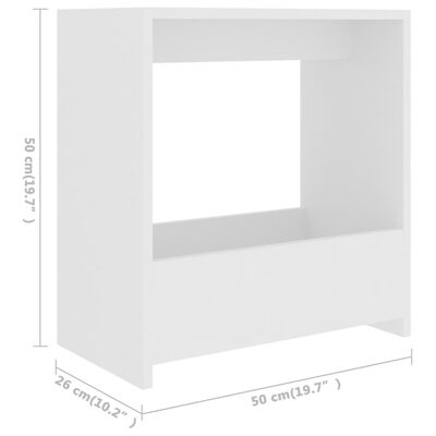 vidaXL Table d'appoint blanc 50x26x50 cm bois d'ingénierie