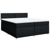 vidaXL Sommier &agrave; lattes de lit avec matelas Noir 200x200 cm Tissu