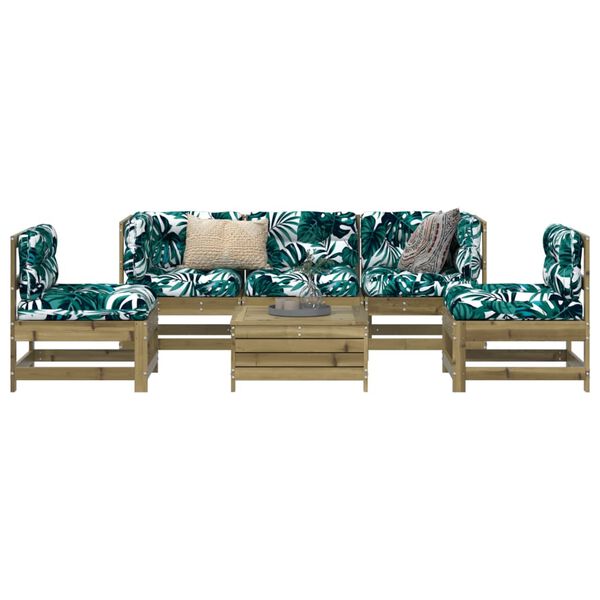 vidaXL Salon de jardin 6 pcs bois de pin impr&eacute;gn&eacute;
