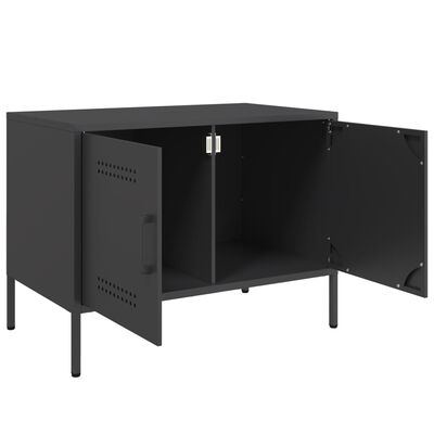 vidaXL Meubles TV 2 pcs noir 68x39x50,5 cm acier