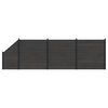 vidaXL Ensemble de Cl&ocirc;ture 4 pc 619 x 186 cm WPC et Aluminium Noir