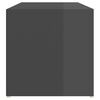 vidaXL Banc de rangement &agrave; chaussures Gris brillant Bois d&rsquo;ing&eacute;nierie