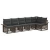 vidaXL Ensemble de canap&eacute; de jardin 6 pc 6 place Gris polyrotin