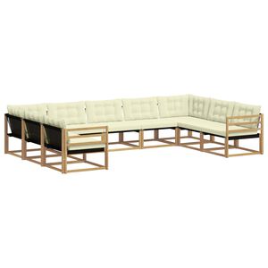 vidaXL Ensemble de canap&eacute;s d'ext&eacute;rieur 9 pcs Blanc et cr&egrave;me