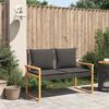 vidaXL Banc de jardin avec coussin noir résine tressée et acacia