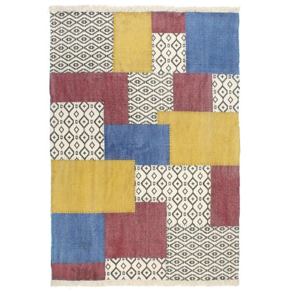 vidaXL Tapis tissé à la main Coton 120x180 cm Imprimé Multicolore