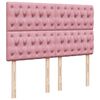 vidaXL Sommier &agrave; lattes de lit avec matelas Rose 140x190 cm Velours