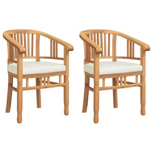 vidaXL Chaise 2 pc Marron Bois de teck massif