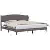 vidaXL Cadre de lit avec t&ecirc;te de lit Gris 200 x 200 cm Simili cuir