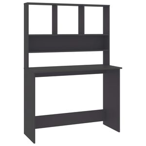 vidaXL Bureau avec &eacute;tag&egrave;res Gris 110x45x157 cm Bois d'ing&eacute;nierie