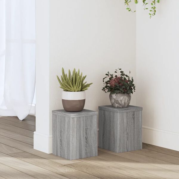 vidaXL Supports pour plantes 2 pcs sonoma gris bois d'ing&eacute;nierie