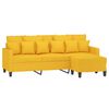 vidaXL Canap&eacute; &agrave; 3 places avec repose-pieds Jaune clair 180 cm Tissu