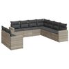 vidaXL Salon de jardin 9 pcs avec coussins gris clair r&eacute;sine tress&eacute;e