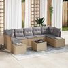 vidaXL Ensemble de canap&eacute; de jardin 8 pcs Beige et gris polyrotin