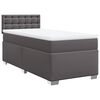 vidaXL Sommier &agrave; lattes de lit avec matelas Gris 90x200 cm Similicuir