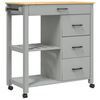 vidaXL Chariot de cuisine MONZA 84x40x88,5 cm bois massif de pin