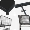 vidaXL Ensemble de salle &agrave; manger pour jardin 3 pcs Noir polyrotin