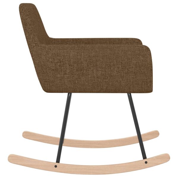 vidaXL Chaise &agrave; bascule Marron Tissu