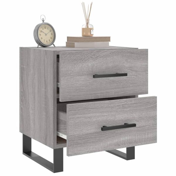 vidaXL Tables de chevet 2 pcs sonoma gris 40x35x47,5 cm
