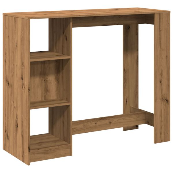 vidaXL Table de bar avec &eacute;tag&egrave;re ch&ecirc;ne artisanal bois d'ing&eacute;nierie