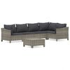 vidaXL Salon de jardin 6 pcs avec coussins Gris R&eacute;sine tress&eacute;e