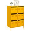 vidaXL Buffet haut jaune moutarde 68x39x101,5 cm acier