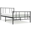 vidaXL Cadre de lit m&eacute;tal sans matelas avec pied de lit noir 100x190cm