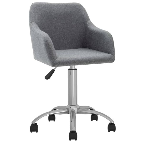 vidaXL Chaise pivotante &agrave; manger Gris clair Tissu
