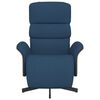 vidaXL Fauteuil inclinable avec repose-pieds bleu tissu