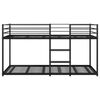 vidaXL Lit superpos&eacute; sans matelas noir 100x200 cm acier