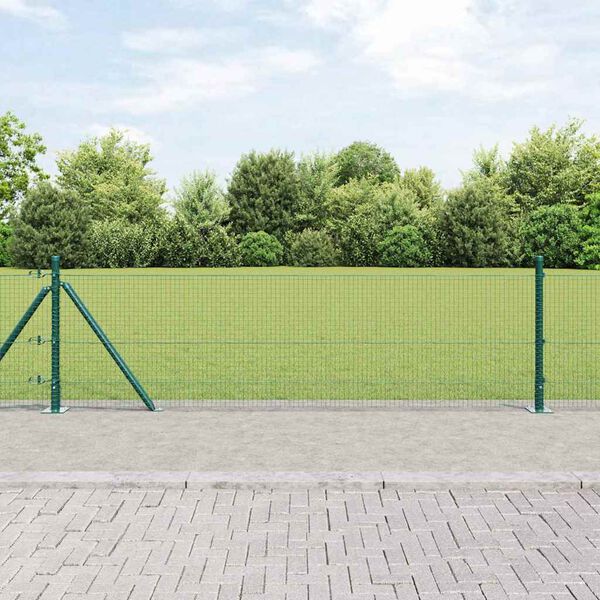vidaXL Poteau de cl&ocirc;ture. Vert 25 x 0,6 m (maille de 19 x 19 mm)