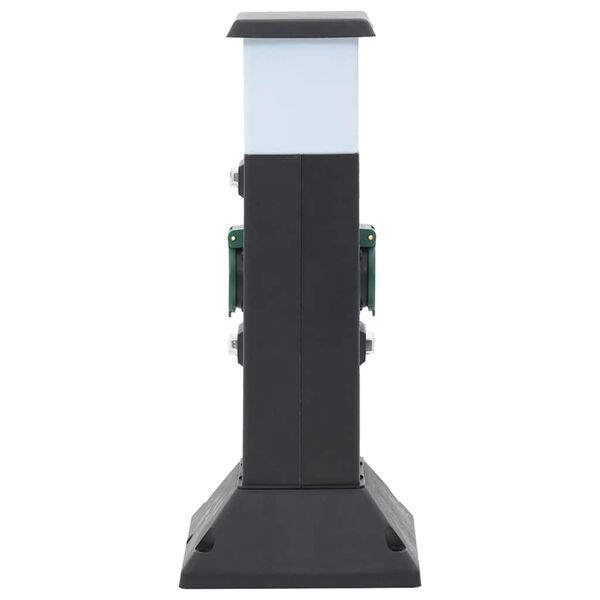 vidaXL Colonne de prise d'ext&eacute;rieur avec lampe et piquet &agrave; 2 voies