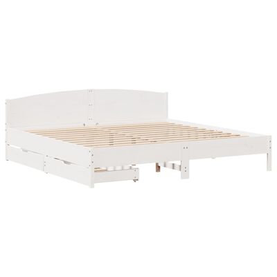 vidaXL Cadre de lit sans matelas blanc 180x200 cm bois massif de pin