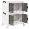 vidaXL Bo&icirc;te de rangement empilable avec roues &agrave; 2 niveaux 28 L