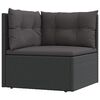 vidaXL Salon de jardin 6 pcs avec coussins Noir R&eacute;sine tress&eacute;e