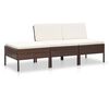 vidaXL Salon de jardin 3 pcs avec coussins R&eacute;sine tress&eacute;e Marron