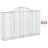 vidaXL Paniers &agrave; gabions arqu&eacute;s 14 pcs 200x30x120/140 cm Fer galvanis&eacute;