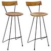 vidaXL Tabourets de bar lot de 2 bois de teck massif