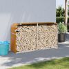 vidaXL Porte-b&ucirc;ches aspect bois 180x45x100 cm acier galvanis&eacute;