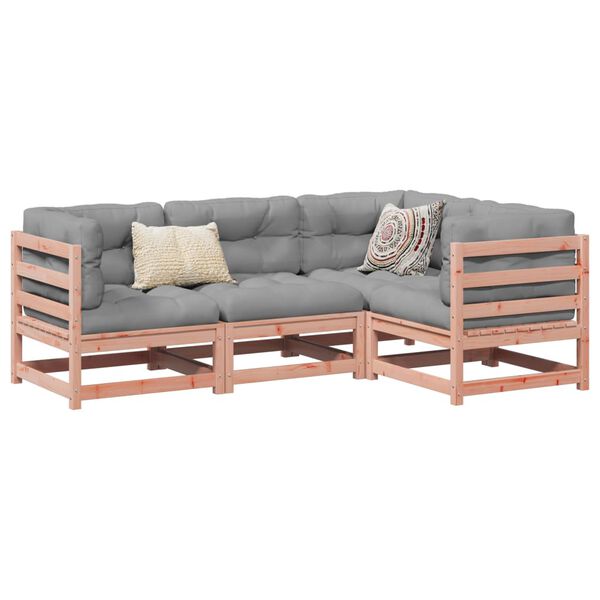 vidaXL Salon de jardin 4 pcs et coussins bois massif sapin de douglas